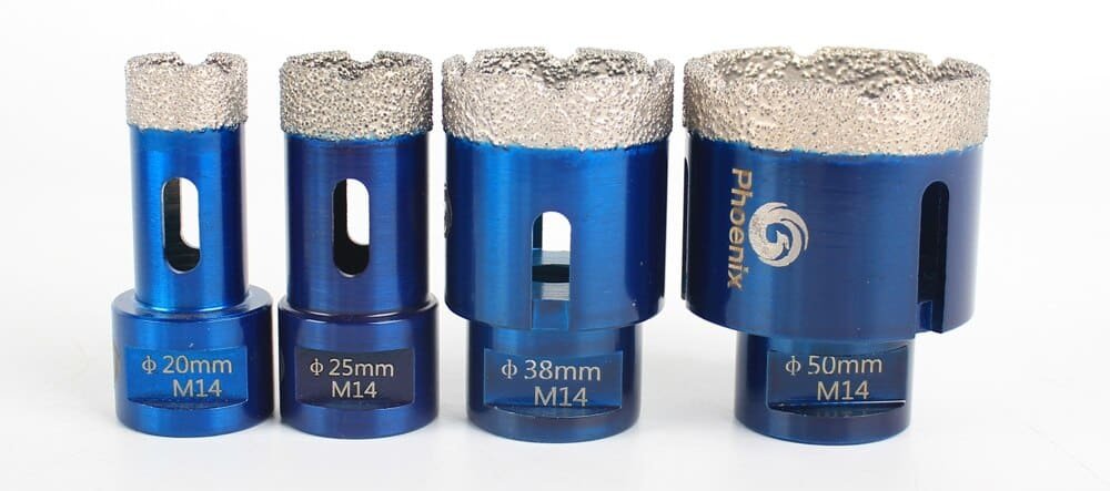 Raizi M14 Ceramic Tile Hole Cutter Drill Bit Set For Granite Marble 4 Pcs diamond coated hole saw drill core bit