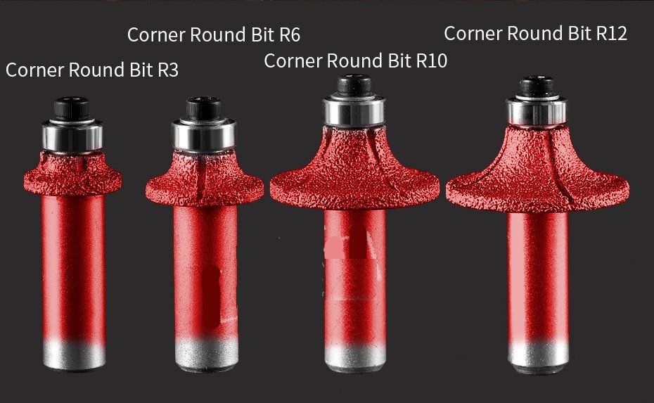 1/2 inch shank Corner round router bit diamond vacuum brazed stone cutter bits CNC machine grinding wheel