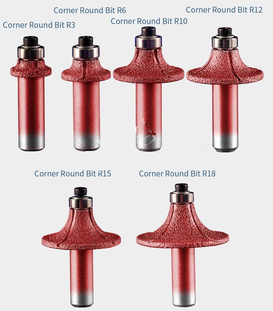 Corn round router bits diamond emery stone cutter bits cnc machine tools milling cutter for marble-1pc