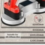 Tile Vibrator Portable Machine 60-120mm | Adjustable Suction Cups | Automatic Floor Leveling Vibrator with Battery
