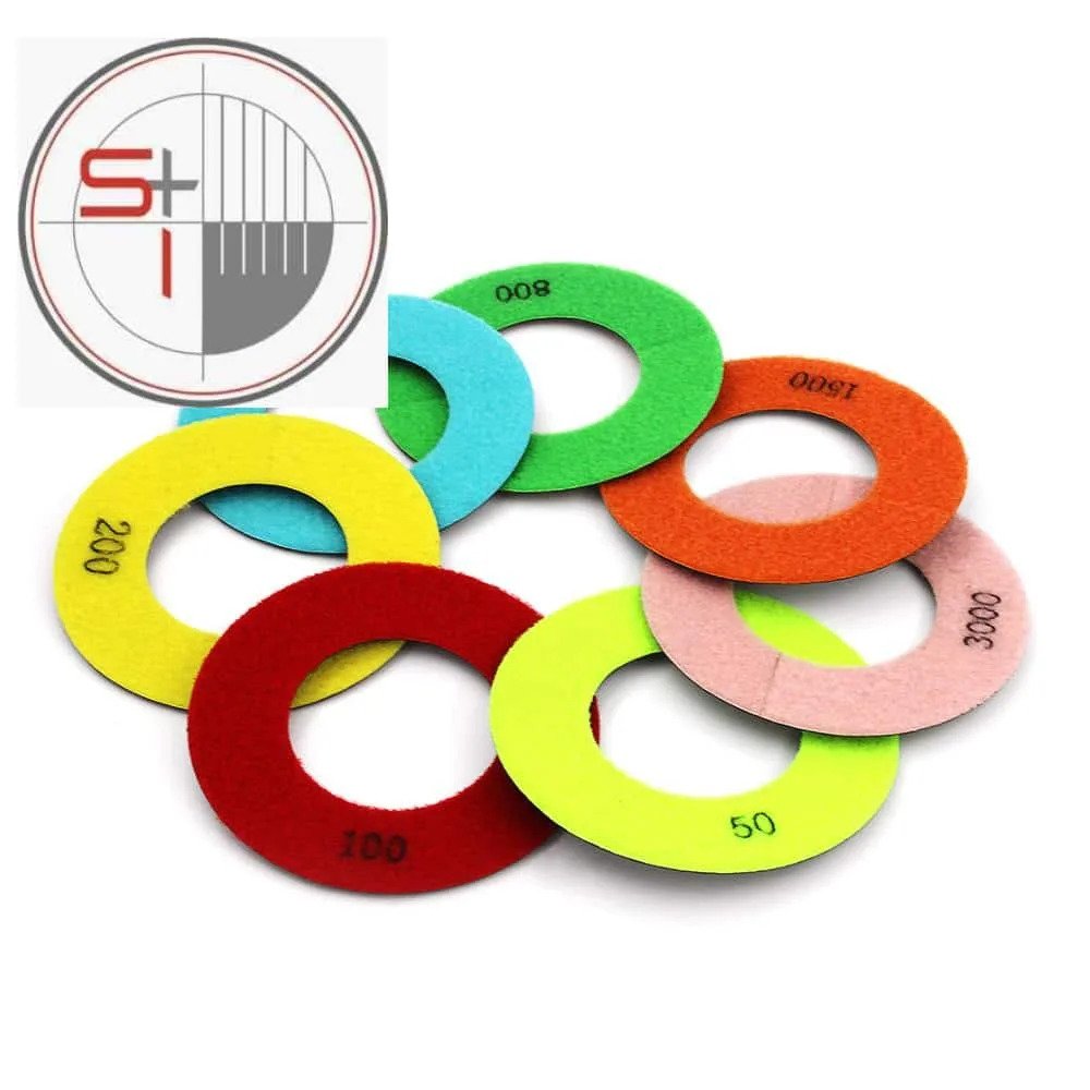 Set of 7 Polishing Pads for Granite | Diamond Sanding Pads for Concrete | Honey Comb Shape Design