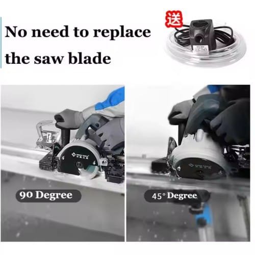 Portable 45 Degree Miter Vertical Cutter Machine with Rail Guide for Large Format Ceramic Tiles and Marble