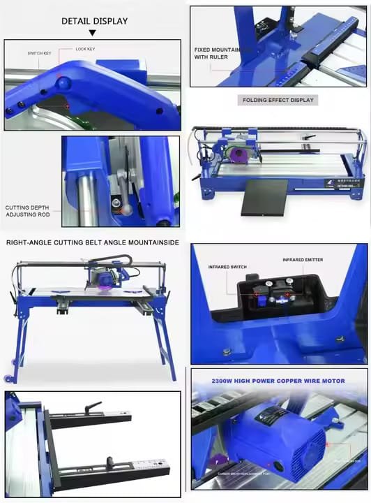Large Format Marble and Ceramic Tile Cutter - Electric and Portable