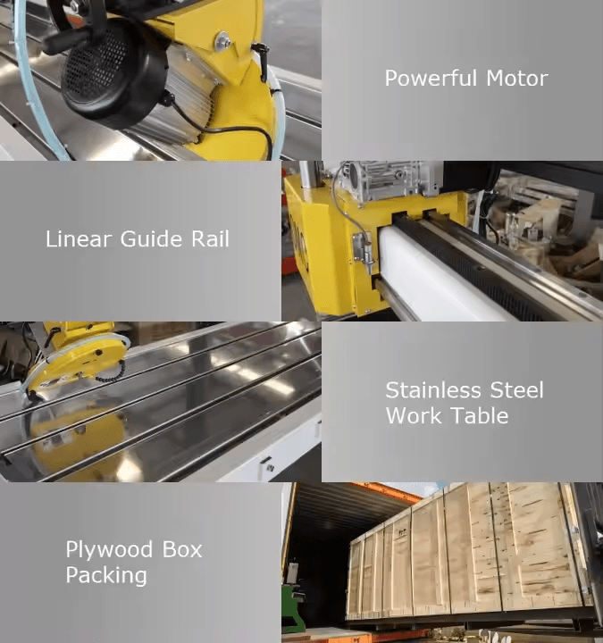 S3000 PLC High Precision Stone Tile Cutter with 45-Degree Beveling for Granite, Ceramic, and Marble