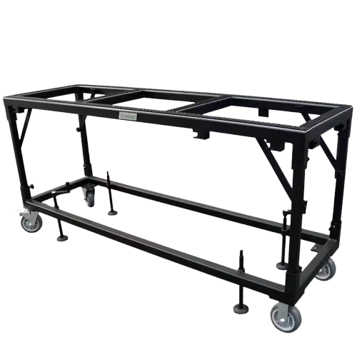 Durable steel workbench for stone processing with adjustable size