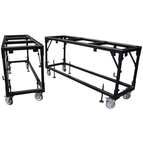 Durable steel workbench for stone processing with adjustable size